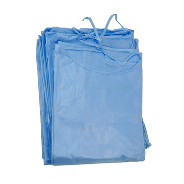 thumbnail interactive-video image 1 of Disposable Isolation Gowns – Universal Size, Fluid-Resistant, Elastic Cuffs, Tie Back (Pack Of 50, Green) 1 of 11