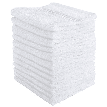 Face Towels – White Classic 12×12 (5 Dozen) – Med-Supply